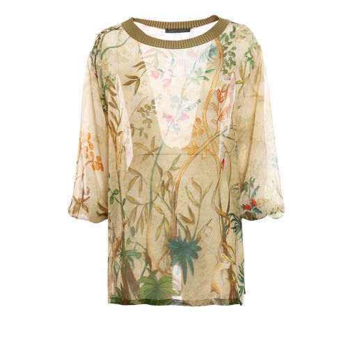  Alberta Ferretti Floral print silk blouse