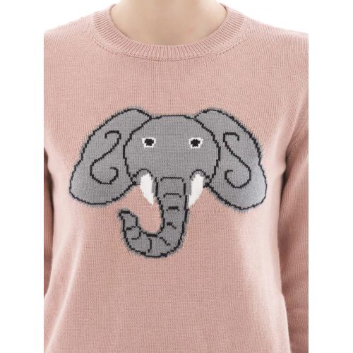  Alberta Ferretti Elephant intarsia pink crewneck