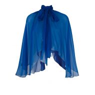 Alberta Ferretti Royal blue silk chiffon stole