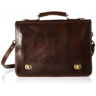 Alberto Bellucci Italian Leather Double Compartment Laptop Messenger Bag