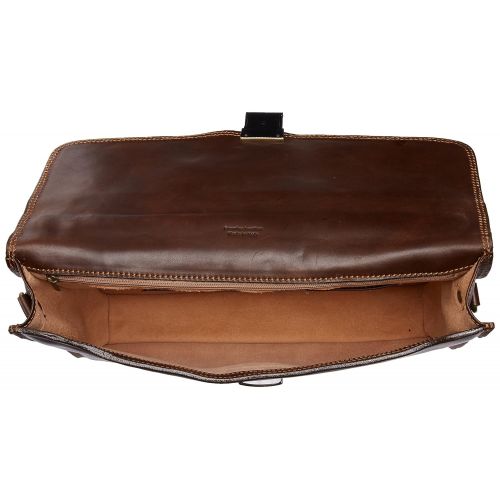  Alberto Bellucci Italian Leather Briefcase Single Compartment Flapover Slim Portfolio Case