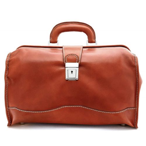  Alberto Bellucci Italian Leather Classic Doctor Top Handle Hand Bag