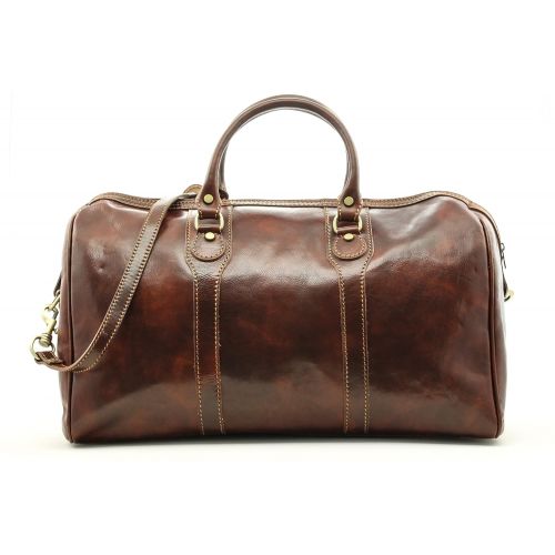  Alberto Bellucci Italian Leather Carry-on Traveler Duffel Bag