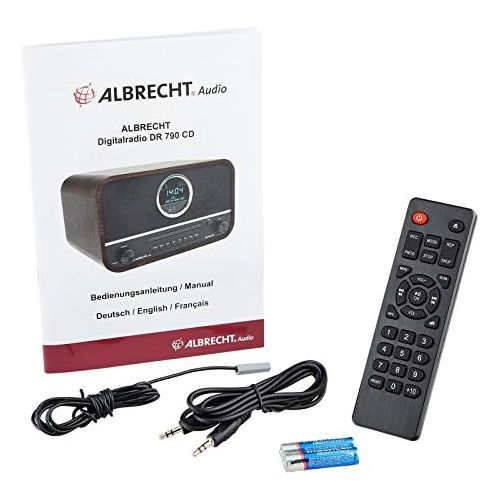  [아마존베스트]Albrecht DR790CD Digital Radio DAB+, 27790, Multifunctional Including CD Player and Bluetooth, Dark Brown Wooden Case