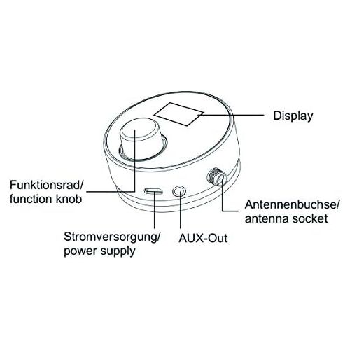  [아마존베스트]-Service-Informationen Albrecht DR 54 DAB+ Digital Radio Adapter for Car Radio or Living Room, 27259, Wireless Transmission via FM Transmitter, Aux-Out, Colour: Silver / Black