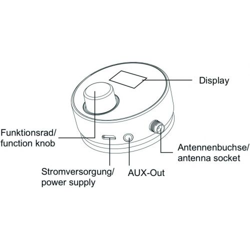  [아마존베스트]-Service-Informationen Albrecht DR 54 DAB+ Digital Radio Adapter for Car Radio or Living Room, 27259, Wireless Transmission via FM Transmitter, Aux-Out, Colour: Silver / Black