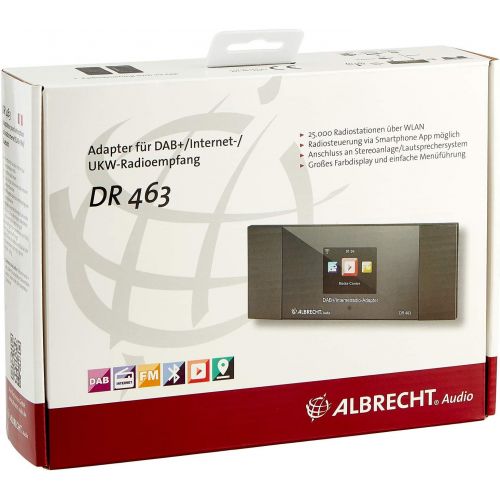  [아마존베스트]-Service-Informationen Albrecht DR463, 27463, Internet Radio/DAB+ Adapter for Retrofitting Radios and Stereos, Receives Music via WiFi, DAB+, Bluetooth