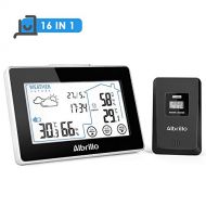 [아마존핫딜]Albrillo Funk Wetterstation - Digitale Thermometer & Hygrometer inkl. Aussensensor fuer Innen/Aussen, Touch Control LCD-Display, Uhrzeit Anzeige, Wettervorhersage-Piktogramm, Komforts