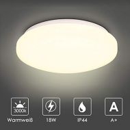 [아마존핫딜]Albrillo LED Deckenleuchte - 18W Deckenlampe, Warmweiss 3000K, IP44 Wasserdicht, Super helle Badlampe fuer Badzimmer, Balkon, Kueche, Treppenhaus, Schlafzimmer, Durchmesser 27cm