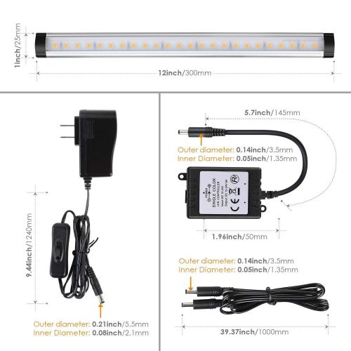  LED Under Cabinet Lighting with Remote Control - Albrillo Dimmable Under Counter Lights for Kitchen Shelf Cupboard, Closet Light Strip Natural White 4000K, 6 Pack