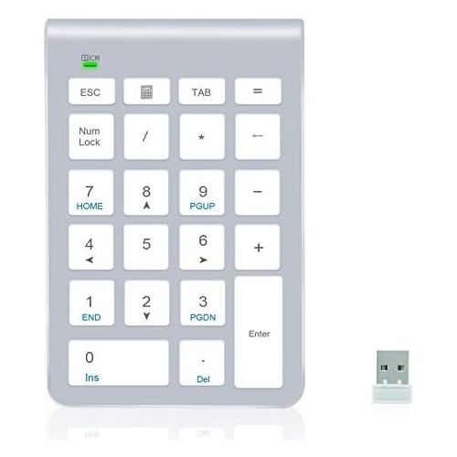  [아마존베스트]Alcey 22 Keys Numeric Keypad with 2.4 GHz Mini USB Receiver