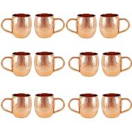 [아마존베스트]12 PACK Alchemade Copper Barrel Mug for Moscow Mules - 16 oz - 100% Pure Hammered Copper - Heavy Gauge