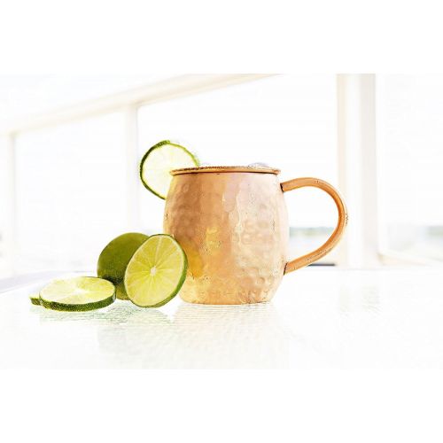  [아마존베스트]12 PACK Alchemade Copper Barrel Mug for Moscow Mules - 16 oz - 100% Pure Hammered Copper - Heavy Gauge