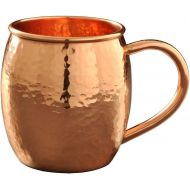 [아마존베스트]Alchemade Copper Barrel Mug for Moscow Mules - 16 oz - 100% Pure Hammered Copper - Heavy Gauge - No lining - includes FREE E-Recipe book