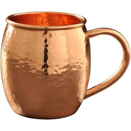  [아마존베스트]Alchemade Copper Barrel Mug for Moscow Mules - 16 oz - 100% Pure Hammered Copper - Heavy Gauge - No lining - includes FREE E-Recipe book