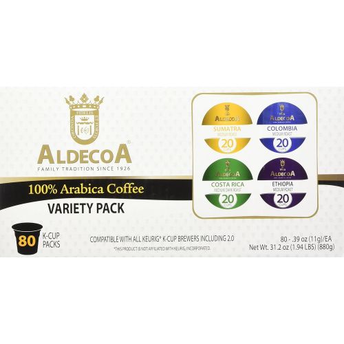  Aldecoa K-Cup Coffee Variety Pack, 80 Count