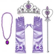 Alead Princess Sofia Dress up Party Costume Accessories Gloves Tiara Wand Necklace Lavender