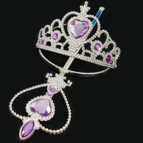  Alead Princess Sofia Dress up Party Costume Accessories Gloves Tiara Wand Necklace Lavender