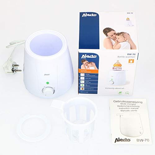  Alecto BW-70 Baby Flaschenwarmer zum Erwarmen und Auftauen mit stufenlos einstellbare Temperatur und LED indikation