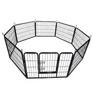 Alek...Shop Play Yard Outside Pet Crate Playpen Exercise Indoor Pet Dog Puppy Kennel Metal Cage 8 Panel Heavy Duty Enclosures Fence Gate Portable