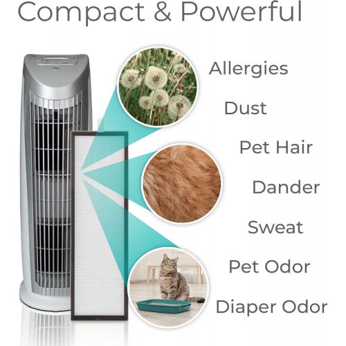  Alen T500 Tower Air Purifier with HEPA-Pure Filter for Allergies and Dust (Black, 1-Pack)