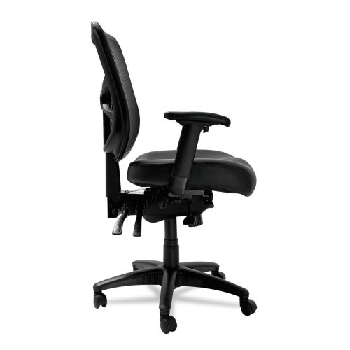  Alera EL4215 Elusion Series Mesh Mid-Back Multifunction Chair, Black Leather