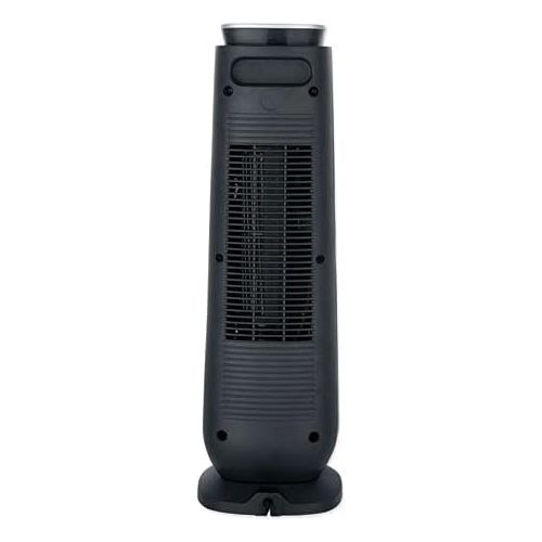  Alera HECT24 7.17 in. x 7.17 in. x 22.95 in. Ceramic Heater Tower with Remote Control - Black