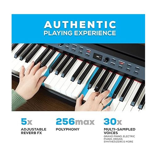  Alesis Prestige Artist - 88 Key Digital Piano with Full Size Graded Hammer Action Weighted Keys, Multi-Sampled Sounds, Speakers, FX and 256 Polyphony