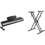 Alesis Prestige Artist 88 Key Digital Piano + RockJam Xfinity Heavy-Duty, Double-X, Pre-Assembled, Infinitely Adjustable Piano Keyboard Stand with Locking Straps