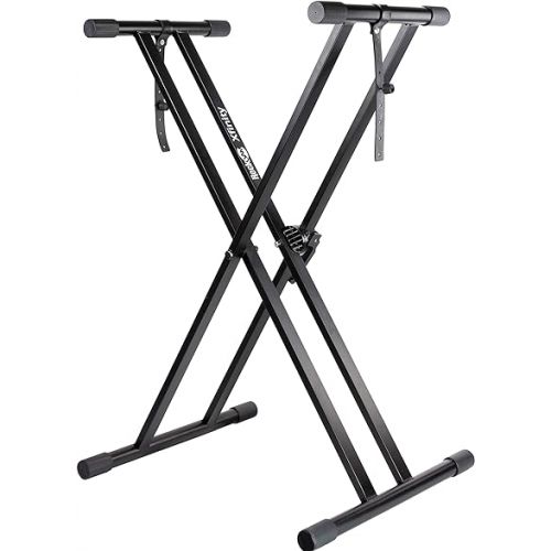  Alesis Prestige Artist 88 Key Digital Piano + RockJam Xfinity Heavy-Duty, Double-X, Pre-Assembled, Infinitely Adjustable Piano Keyboard Stand with Locking Straps