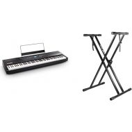 Alesis Recital Pro | Digital Piano/Keyboard & RockJam Xfinity Heavy-Duty, Double-X, Pre-Assembled, Infinitely Adjustable Piano Keyboard Stand with Locking Straps