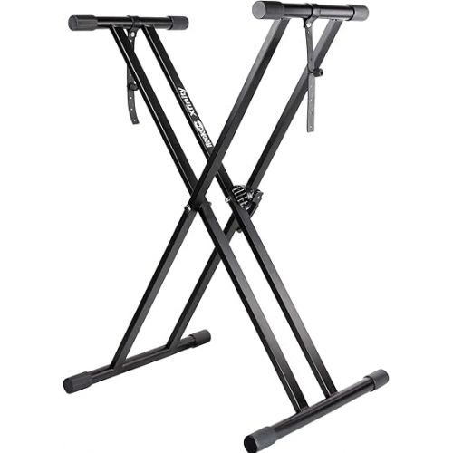  Alesis Recital Pro | Digital Piano/Keyboard & RockJam Xfinity Heavy-Duty, Double-X, Pre-Assembled, Infinitely Adjustable Piano Keyboard Stand with Locking Straps