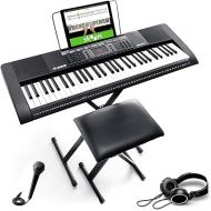 Alesis Melody 61 Key Keyboard Piano for Beginners with Speakers, Stand, Bench, Headphones, Microphone, Sheet Music Stand, 300 Sounds and Music Lessons