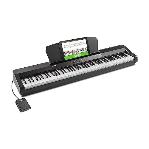  Alesis Recital Grand - 88 Key Digital Piano & M-Audio SP 2 - Universal Sustain Pedal with Piano Style Action For MIDI Keyboards, Digital Pianos & More