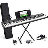 Alesis 88 Key Keyboard Piano with 480 Sounds, Speakers, USB MIDI, Carry-Bag, Stand, Headphones, Pedal and Piano Lessons for Beginners