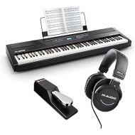 Alesis Recital Pro - 88 Key Digital Piano Keyboard with Hammer Action Weighted Keys, 12 Voices, M-Audio Sustain Pedal and HDH40 Piano Headphones