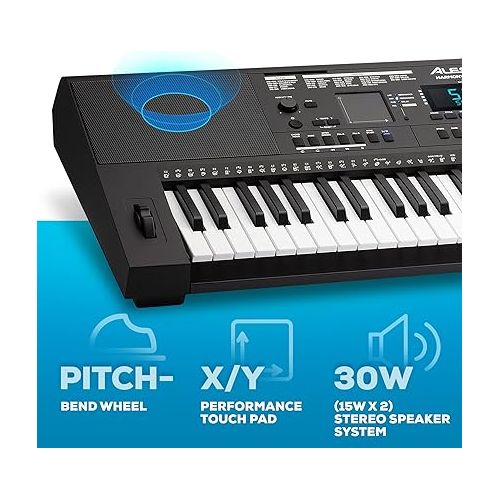  Alesis Harmony 61 Pro - 61 Key Keyboard Piano with Adjustable Touch Response, USB Midi, 580 Sounds, X/Y Performance Touchpad with DJ-Style FX