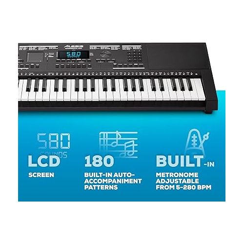  Alesis Harmony 61 Pro - 61 Key Keyboard Piano with Adjustable Touch Response, USB Midi, 580 Sounds, X/Y Performance Touchpad with DJ-Style FX