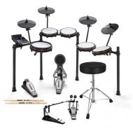 Alesis Nitro Max Mesh Electronic Drum Set and Double Bass Pedal Expansion Bundle