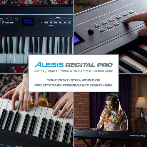  [아마존핫딜][아마존 핫딜] Alesis Recital Pro | Digital Piano / Keyboard with 88 Hammer Action Keys, 12 Premium Voices, 20W Built in Speakers, Headphone Output & Powerful Educational Features