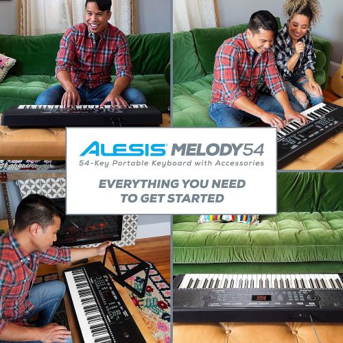  Alesis Melody 54 - Electric Keyboard Digital Piano with 54 Keys, Speakers, 300 Sounds, 300 Rhythms, 40 Songs, Microphone and Piano Lessons