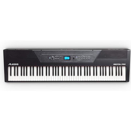  Alesis Recital Pro | Digital Piano / Keyboard with 88 Hammer Action Keys, 12 Premium Voices, 20W Built in Speakers, Headphone Output & Powerful Educational Features