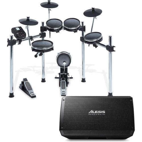  Alesis Surge Mesh Kit | Eight-Piece Electronic Drum Kit with Mesh Heads | 40 Kits, 385 sounds, 60 Play-Along Tracks | USB/MIDI Connectivity + Strike Amp 12