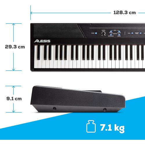  Alesis Recital | 88 Key Beginner Digital Piano / Keyboard with Full Size Semi Weighted Keys, Power Supply, Built In Speakers and 5 Premium Voices (Amazon Exclusive)