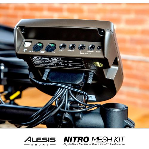  Alesis Drums Nitro Mesh Kit | Eight Piece All Mesh Electronic Drum Kit With Super Solid Aluminum Rack, 385 Sounds, 60 Play Along Tracks, Connection Cables, Drum Sticks & Drum Key I