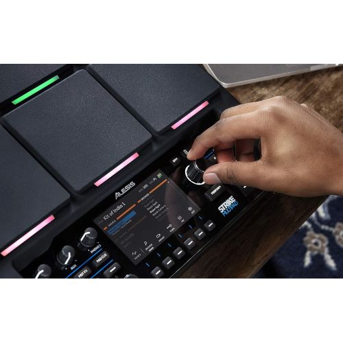  [아마존베스트]Alesis Strike Multipad | 9-Trigger Percussion Pad with RGB Backlighting, Sampler, Looper, On-Board 2-In/2-Out Soundcard, Sample loading via USB Thumb Drives and Radiant 4.3-Inch Di