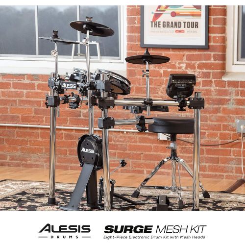  [아마존베스트]Alesis Surge Mesh Kit | Eight-Piece Electronic Drum Kit with Mesh Heads | 40 Kits, 385 sounds, 60 Play-Along Tracks | USB/MIDI Connectivity