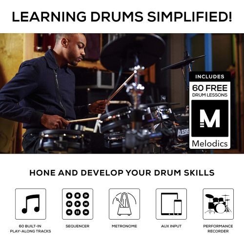  [아마존베스트]Alesis Command Mesh Kit | Electronic Drum Kit with Mesh Heads, Chrome Rack & Command Drum Module with 70 Kits, 600+ sounds 60 Play Along Tracks, Custom Sample Loading and USB/MIDI