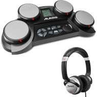 [아마존베스트]Alesis Compact Kit 4 - Portable 4-Pad Tabletop Electronic Drum Kit with Velocity-Sensitive Drum Pads + Numark HF125 - On-Ear Headphones with 6ft Cable
