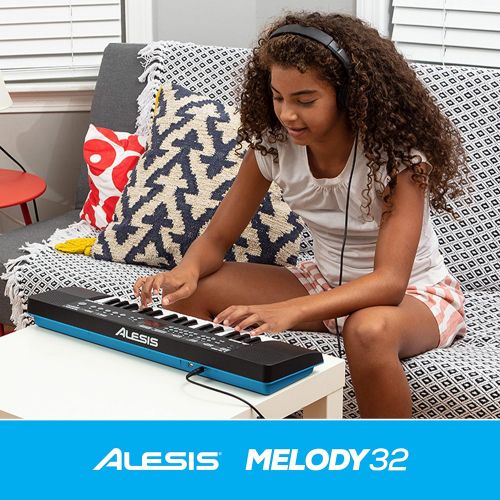  [아마존베스트]Alesis Melody 32  Portable 32 Key Mini Digital Piano / Keyboard with Built-in Speakers, 300 Built-In Sounds, 40 Demo Songs, USB-MIDI Connectivity